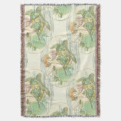  zeemeermin met Zee schildpad Deken (Voorkant Verticaal)