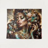 Zeemeermin met Zee Treasures Sieraden Wandkleed (Voorkant (horizontaal))