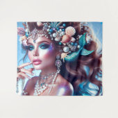 Zeemeermin met Zee Treasures Sieraden Wandkleed (Voorkant (horizontaal))