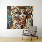 Zeemeermin met Zee Treasures Sieraden Wandkleed (In Situ (horizontaal))