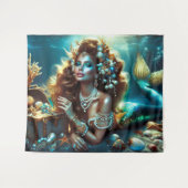 Zeemeermin met Zee Treasures Sieraden Wandkleed (Voorkant (horizontaal))