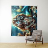 Zeemeermin met Zee Treasures Sieraden Wandkleed (In situ)