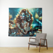 Zeemeermin met Zee Treasures Sieraden Wandkleed (In Situ (horizontaal))