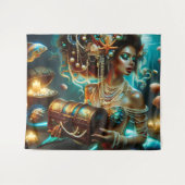 Zeemeermin met Zee Treasures Sieraden Wandkleed (Voorkant (horizontaal))