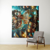 Zeemeermin met Zee Treasures Sieraden Wandkleed (In situ)