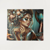 Zeemeermin met Zee Treasures Sieraden Wandkleed (Voorkant (horizontaal))