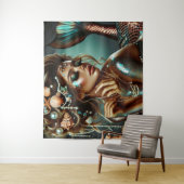 Zeemeermin met Zee Treasures Sieraden Wandkleed (In situ)