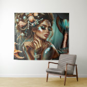 Zeemeermin met Zee Treasures Sieraden Wandkleed (In Situ (horizontaal))