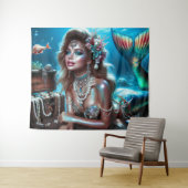 Zeemeermin met Zee Treasures Sieraden Wandkleed (In Situ (horizontaal))