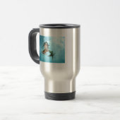 Zeemeermin met Zee Turtle Travel Mug Reisbeker (Voorkant links)