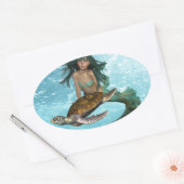 Zeemeermin met Zeeen Turtle Stickers (Envelop)