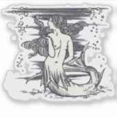 Zeemeermin met zeepaardje sticker (Voorkant)