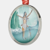 Zeemeermin Metalen Ornament (Links)