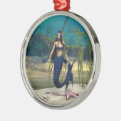 Zeemeermin Metalen Ornament (Links)