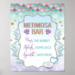 Zeemeermin Mimosa Bar Mermosa Bord Onder de Zee Poster