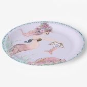 Zeemeermin Moeder Baby shower Papier Borden Papieren Bordje (Gekanteld)
