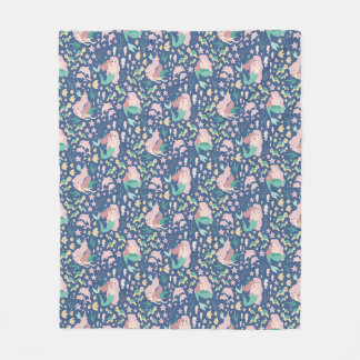 Zeemeermin Moeder Dochter Bonding Ocean Dark Versi Fleece Deken