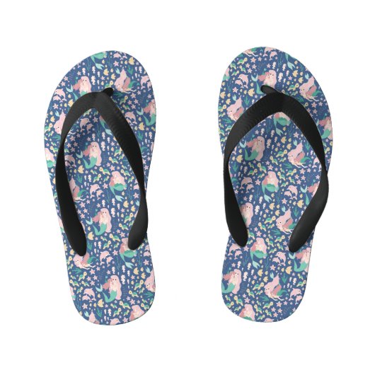 Zeemeermin Moeder Dochter Bonding Ocean Dark Versi Kinder Teenslippers (Voetbed)