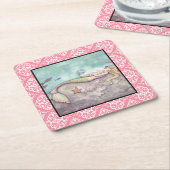 Zeemeermin Moeder en Baby Baby shower Onderzetters (Schuin)