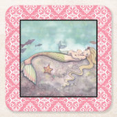 Zeemeermin Moeder en Baby Baby shower Onderzetters (Voorkant)