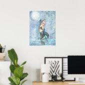 Zeemeermin Moeder en Baby Poster (Thuiskantoor)