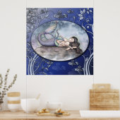 Zeemeermin moeder en Baby Poster (Keuken)