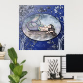 Zeemeermin moeder en Baby Poster (Thuiskantoor)