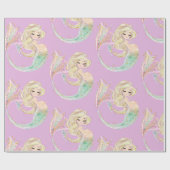 Zeemeermin moeder om roze ompakpapier te zijn cadeaupapier (Vlak)