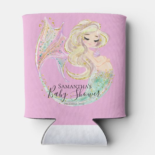 Zeemeermin moeder roze te zijn blikjeskoeler (Achterkant)