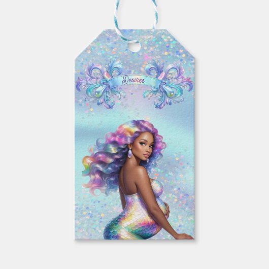 Zeemeermin Moeder Zwangerschap Baby shower Cadeaulabel (Voorkant)