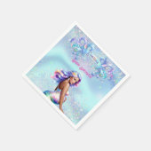 Zeemeermin Moeder Zwangerschap Baby shower Geperso Servet (Hoek)
