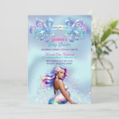 Zeemeermin Moeder Zwangerschap Baby shower Kaart (Staand voorkant)