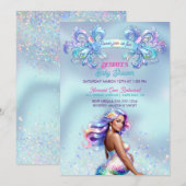 Zeemeermin Moeder Zwangerschap Baby shower Kaart (Voorkant / Achterkant)