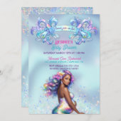 Zeemeermin Moeder Zwangerschap Baby shower Kaart (Voorkant / Achterkant)