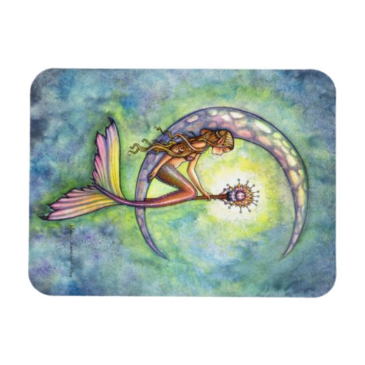 Zeemeermin Moon Premium Vinyl Magneet (Horizontaal)