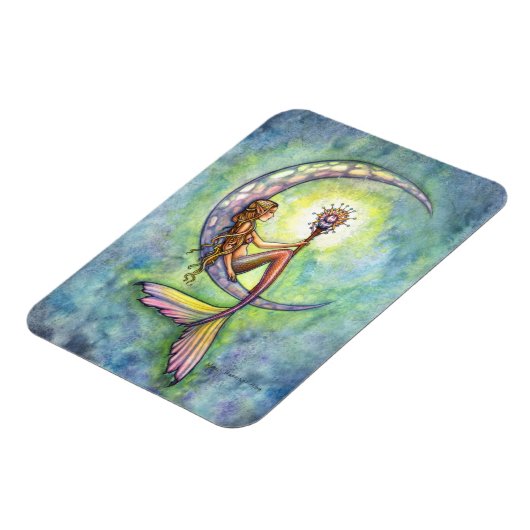 Zeemeermin Moon Premium Vinyl Magneet (Linkerzijde)