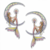 Zeemeermin Moon van Molly Harrison Fantasy Art Sticker (Voorkant)