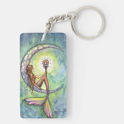 Zeemeermin Moon Waterverf Zeemeermin Molly Harriso Sleutelhanger (achterkant)