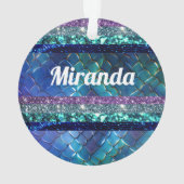 Zeemeermin Motief Glitter Gepersonaliseerd ontwerp Ornament (achterkant)