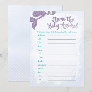 Zeemeermin Naam de Baby Animal Game Kaarten