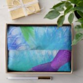 Zeemeermin-nagels en -schalen Blauwgroen Paars Tissuepapier (Geschenk)