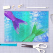 Zeemeermin-nagels en -schalen Blauwgroen Paars Tissuepapier (Craft)