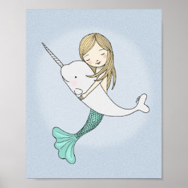 Zeemeermin Narwal Poster Zoete Zeevaart Muurdecora