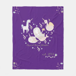 Zeemeermin Narwhal Dragon Eenhoorn Magic Dream Cus Fleece Deken