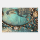 Zeemeermin Nautilus Zware Decoupage Triptiek Inpakpapier Vel (Voorkant)