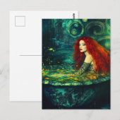 Zeemeermin neemt een bad briefkaart (Voorkant / Achterkant)