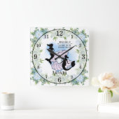 Zeemeermin | Nooit opgeven | INSPIREREND Vierkante Klok (Huis)