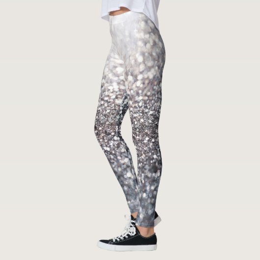 Zeemeermin Oceaan Glitter Glam #3 (Faux Glitter) # Leggings (Links)