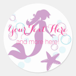 Zeemeermin Oceaan nautische partij Baby shower dan Ronde Sticker