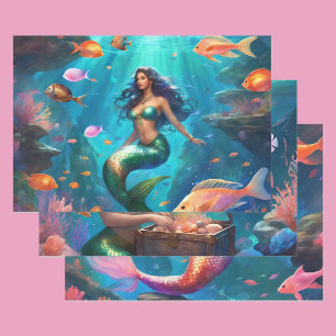Zeemeermin Ocean Fish Girl's 3 Inpakpapier Vel